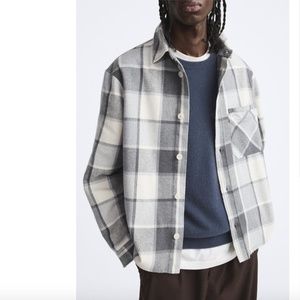 ZARA PLAID OVERSHIRT  gray/white
